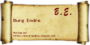 Burg Endre névjegykártya